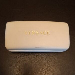 Versace Ivory Leather Case with Gold Logo